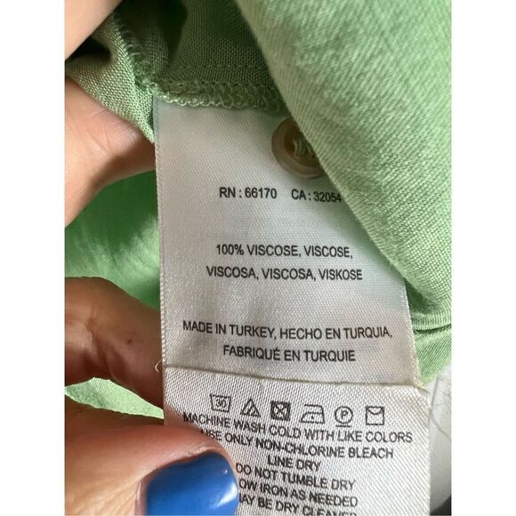 Maeve Womens Green Button Up Blouse Size M - Picture 3 of 4